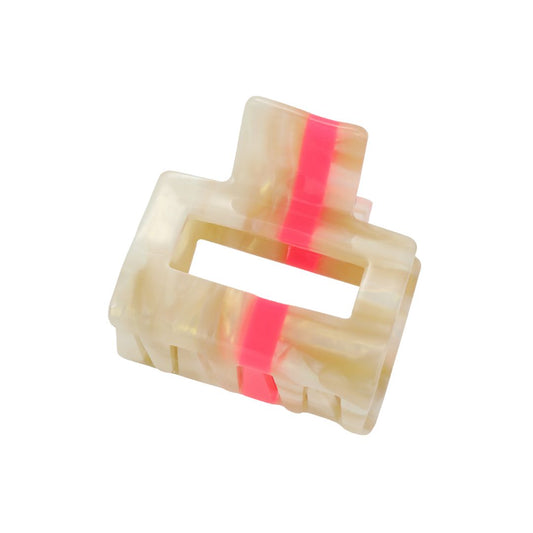 Haarklammer creme mit Streifen pink