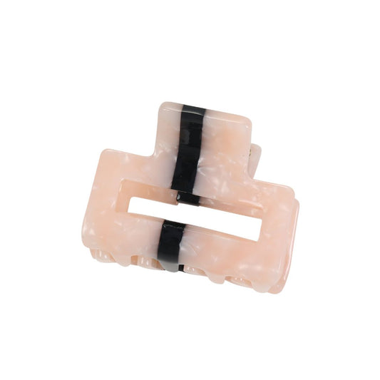 Damen Haarklammer Mini mit Streifen creme/schwarz