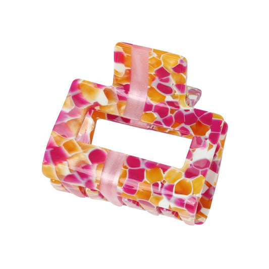 Damen Haarklammer mit Streifen orange/pink