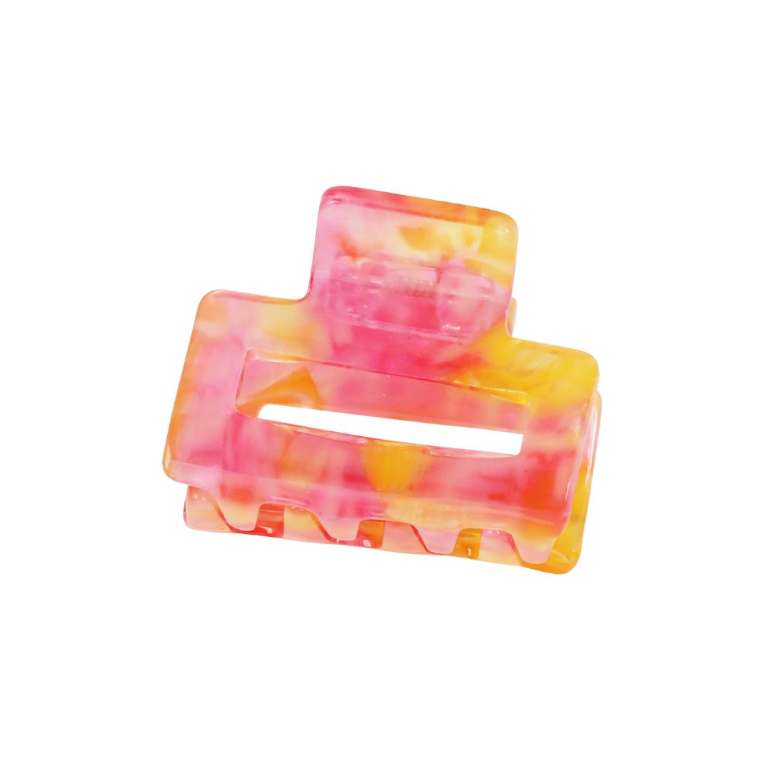 Gemusterte Minihaarklammer pink