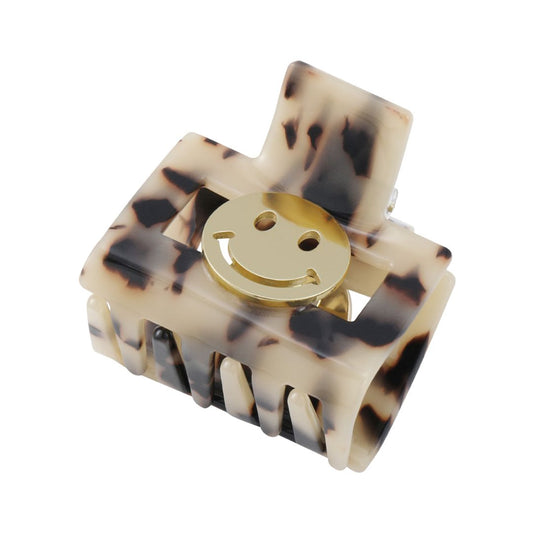Damen Haarklammer quadratisch Leo/Smiley
