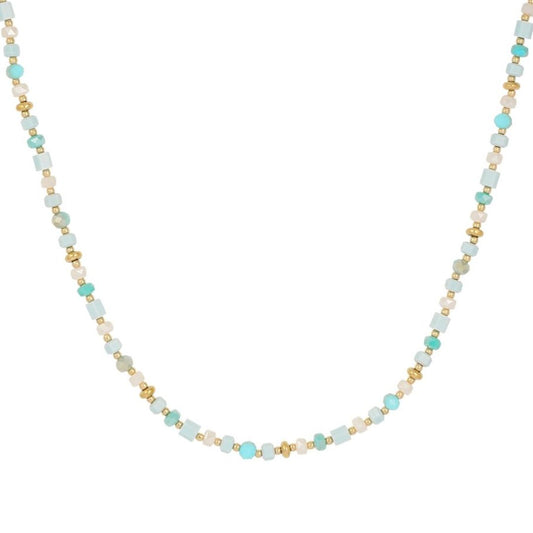 Damen Halskette 'Colorful Dreams' gold/blau