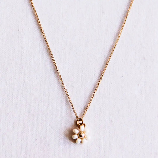 Damen Halskette gold mit Gänseblümchen