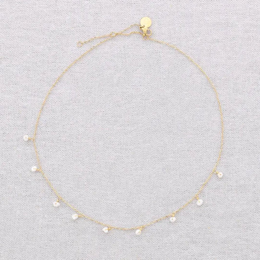 Damen Halskette gold mit Perlenanhängern