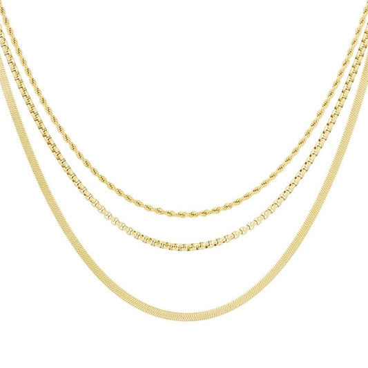 Halskette mit 'Layered Textures' gold