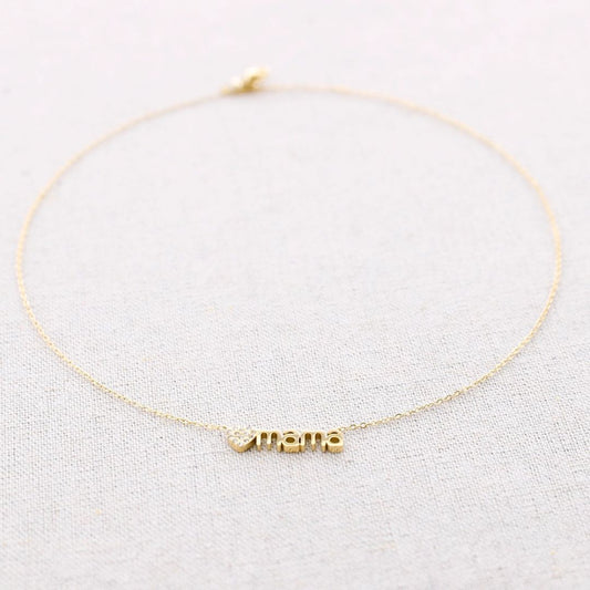 Damen Halskette 'Mama Herzkristalle' gold/weiß