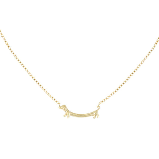 Damen Halskette gold mit Dackelanhänger