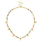 Damen Halskette Glasperlen und Smiley-Anhänger gold/multicolor
