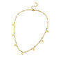 Damen Halskette Glasperlen und Smiley-Anhänger gold/pearl
