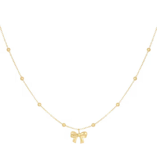 Damen Halskette 'Bow and Balls' gold VAR2