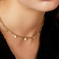 Damen Halskette gold 'Kreise mit Strasssteinen'