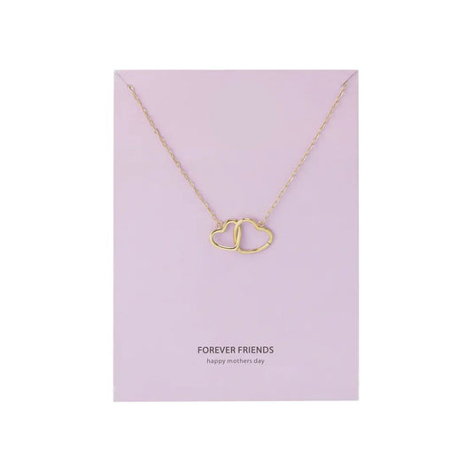 Damen Halskette "Verbundene Herzen" gold
