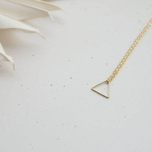 Damen Halskette Pyramide goldfarben