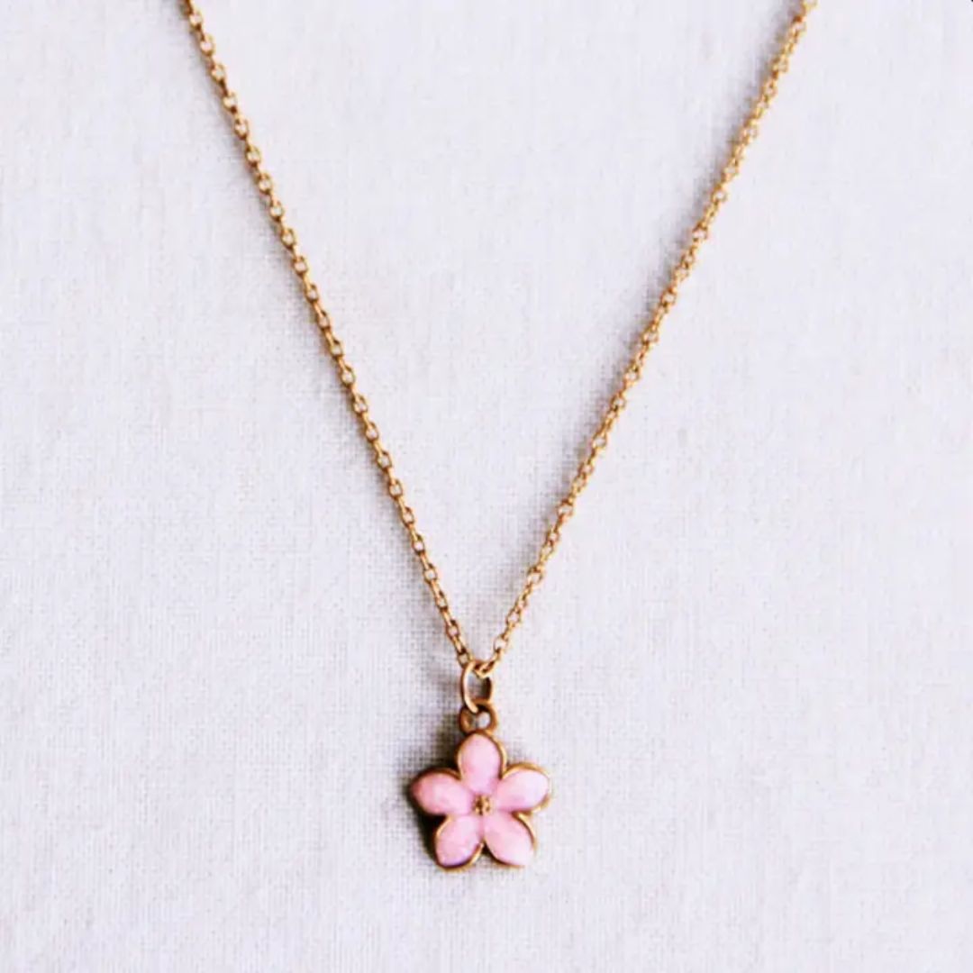 Damen Halskette 'Rosa Blume' gold