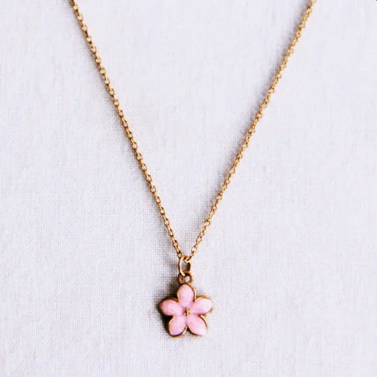 Damen Halskette 'Rosa Blume' gold