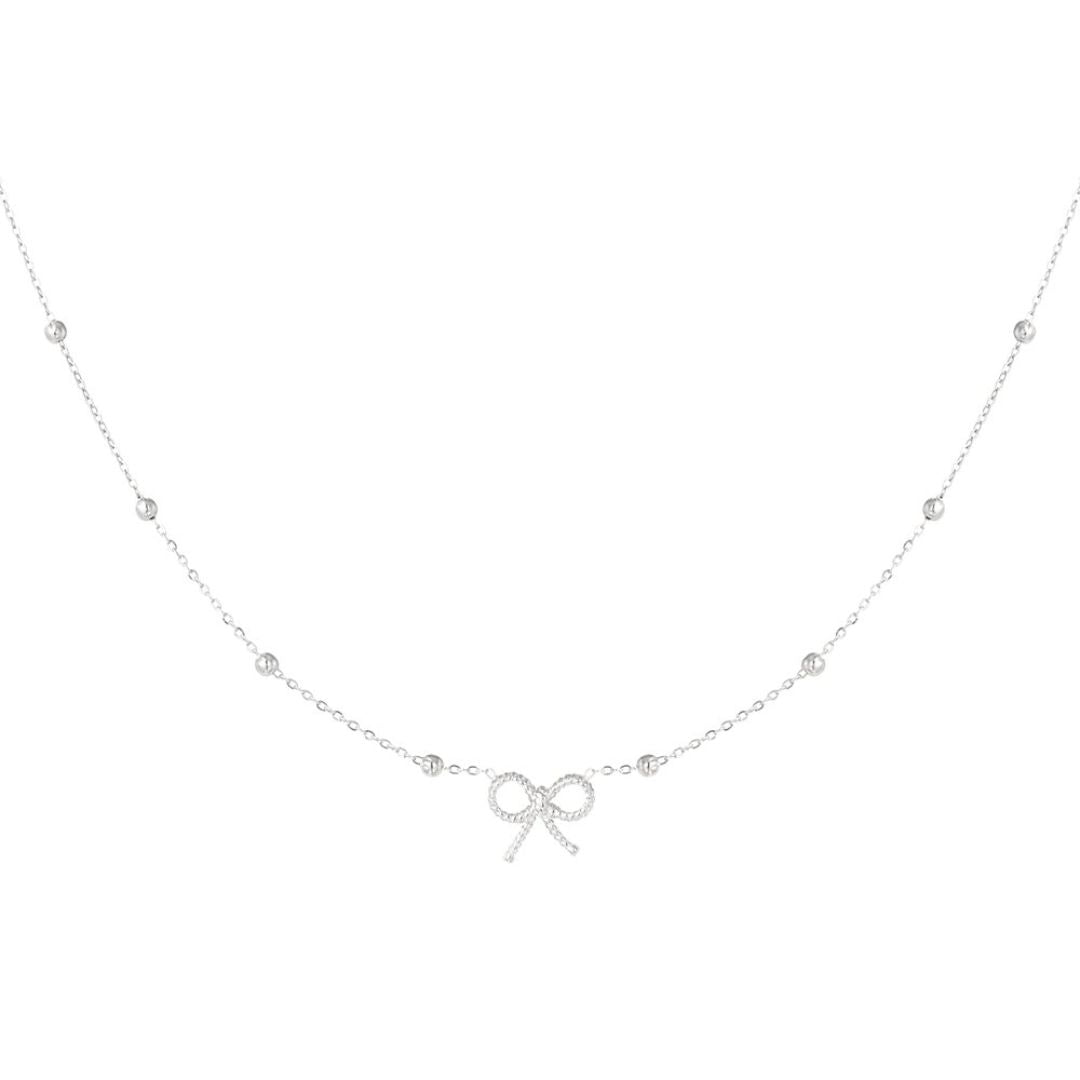 Damen Halskette 'Bow and Balls' silber