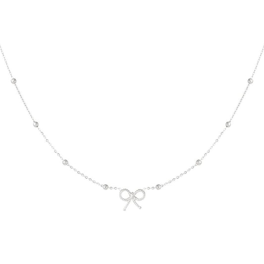 Damen Halskette 'Bow and Balls' silber
