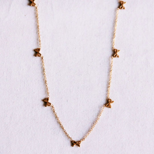 Damen Halskette 'Zarte Schleifen' gold