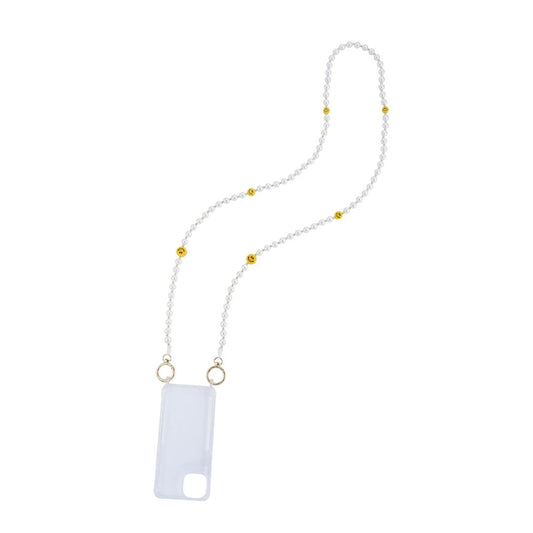 Damen Handykette aus Perlen mit Smileys gold