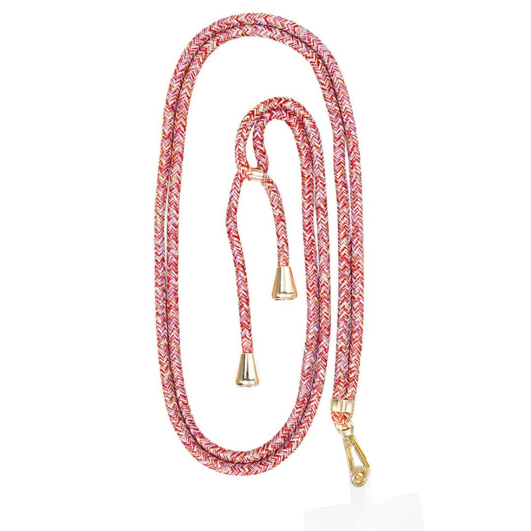 Handykette lang geflochten mit dezentem Aufdruck