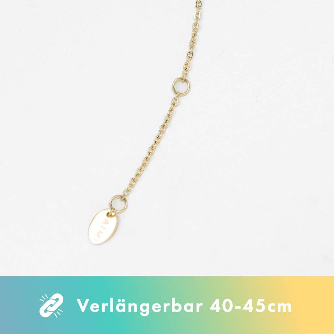 Damen Halskette 'Bergliebe' Edelstahl Gold