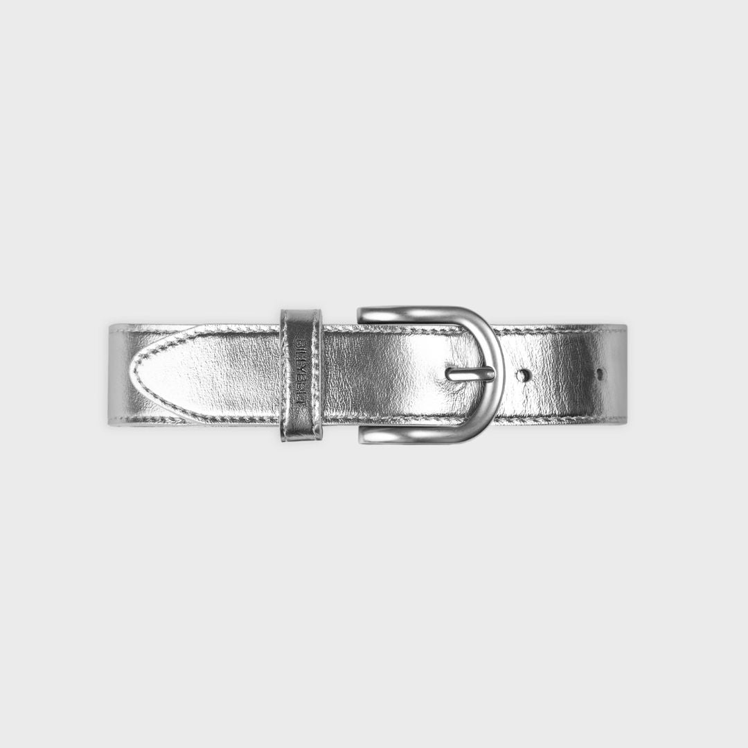 Damen Ledergürtel einfarbig silber