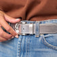 Damen Ledergürtel einfarbig silber