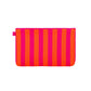 Make-up-Tasche gestreift orange/pink