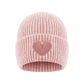Damen Strickmütze mit Herzdetail rosa