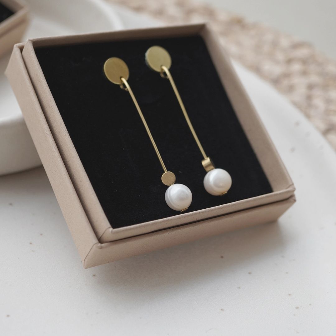 Damen Ohrhänger 'DORO' gold/pearl