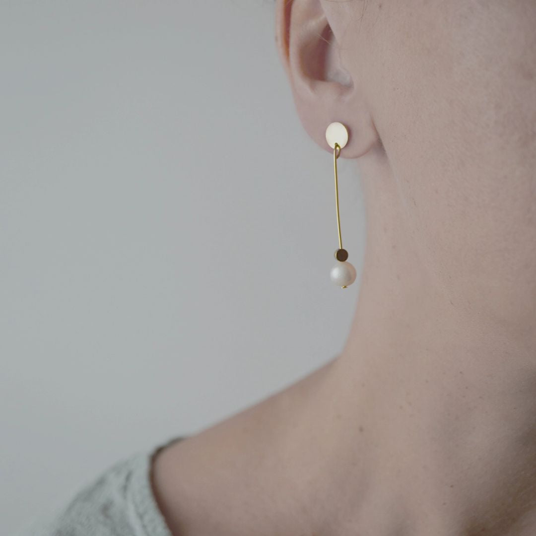 Damen Ohrhänger 'DORO' gold/pearl