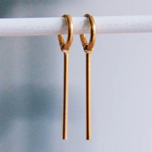 Damen Ohrringe Creolen XL mit Stäben gold