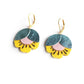 Damen Ohrringe 'Kirschblüten' metallic blau/rosa/gelb