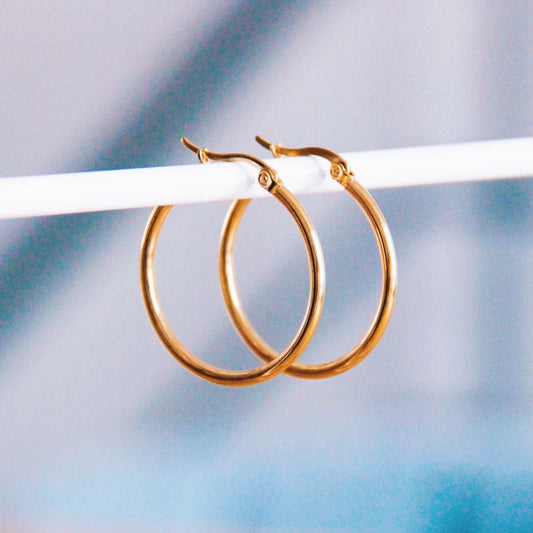 Damen Creolen 'Hoops Basic' gold 30mm