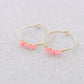 Damen Ohrringe Creolen Hoops 'Stone' rosa