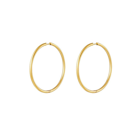 Damen Ohrringe Creolen mittel gold