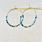 Damen Ohrringe Creolen Miyuki Perlen blau