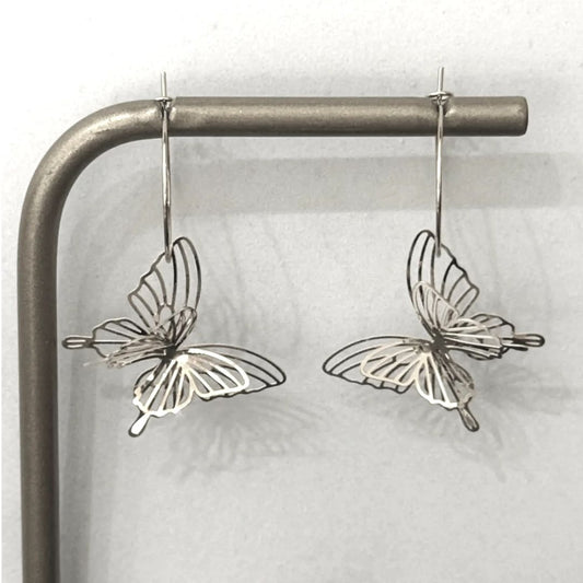 Damen Creolen 'Schmetterlinge' silber