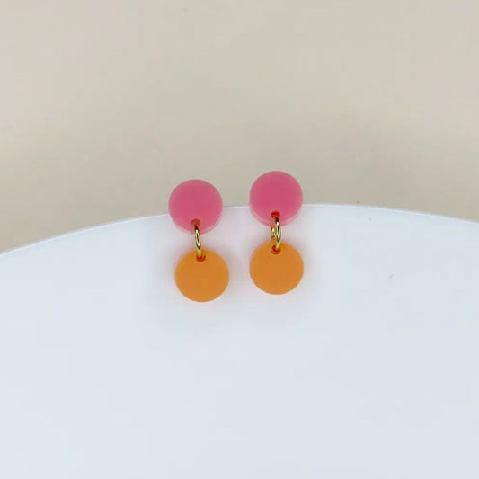 Damen Ohrringe Dotty rosa/pfirsisch