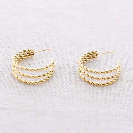 Damen Ohrringe 'Triple Frame' gold