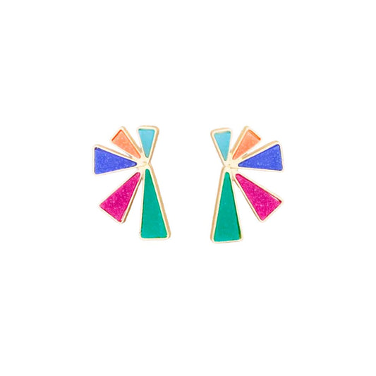 Damen Ohrringe 'Triangle' gold/multicolor