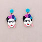 Damen Ohrringe 'Frida' blau/pink