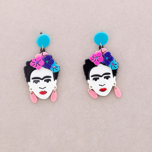 Damen Ohrringe 'Frida' blau/pink