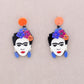 Damen Ohrringe 'Frida' orange/blau