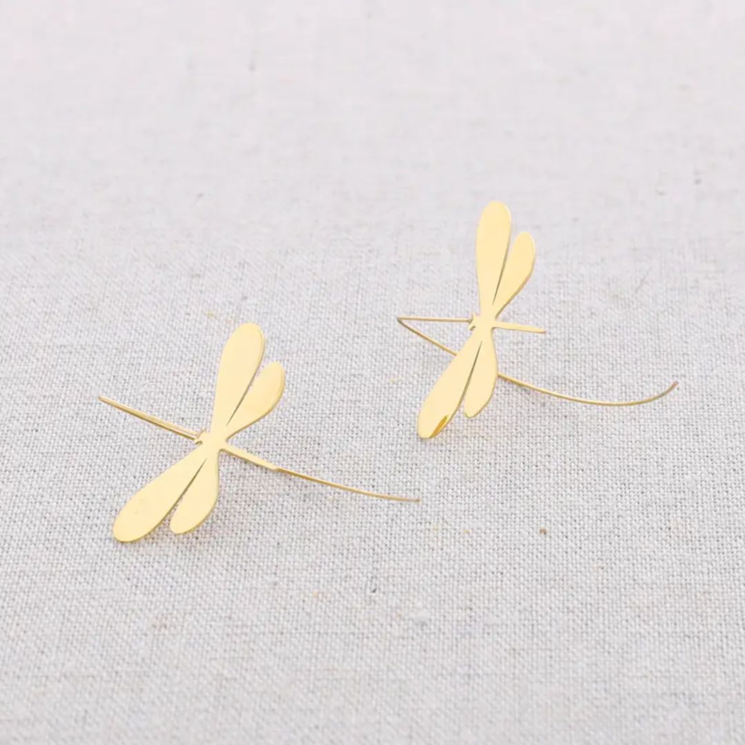 Damen Ohrringe 'Libellen'gold