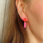 Damen Ohrringe Mini Sticks Statement Ohrringe feuerrot pink