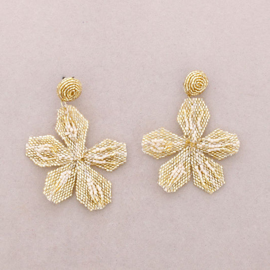 Damen Ohrringe mit Perlen gold