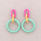 Damen Ohrringe aus Raffia-Harz mint