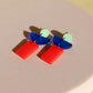 Damen Ohrringe Lille geometrische Formen grün/blau/rot