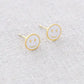 Damen Ohrstecker 'Smileys' weiß/gold